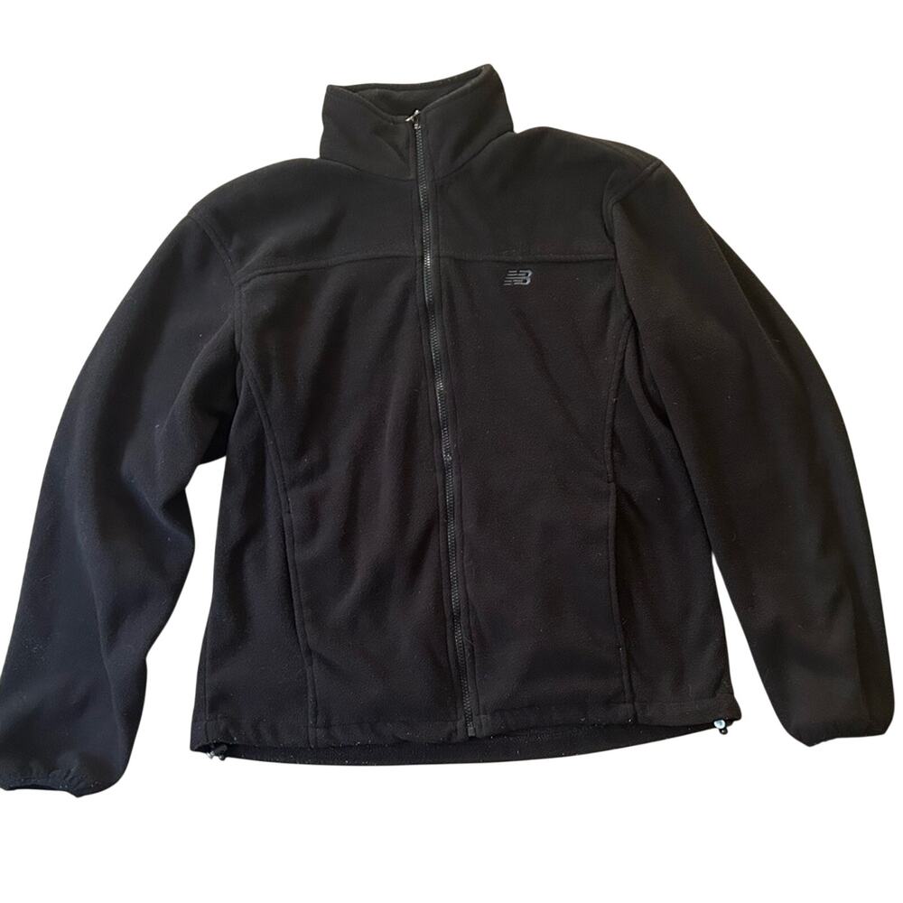 New Balance Men’s Black Fleece Jacket Full Zip Outdoor Pullover Size M